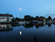 Hafen von Wieck bei Greifswald zur Blauen Stunde